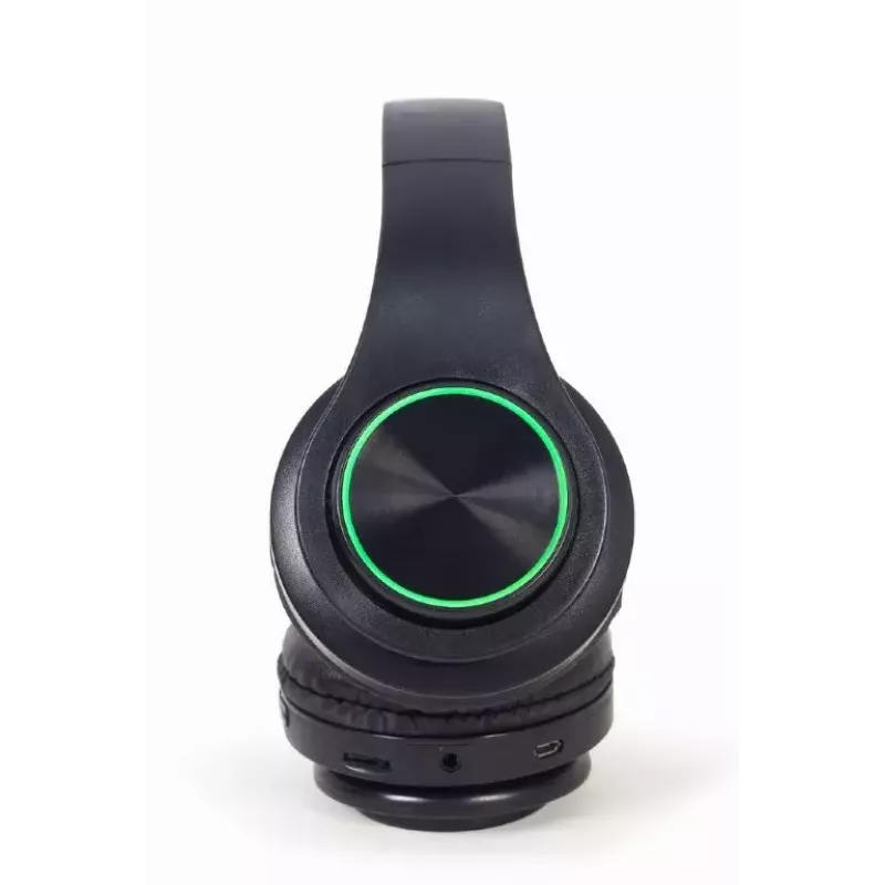 Vadu un bezvadu austiņas GEMBIRD BHP-LED-01, supra-aural, galvas lente, melnas, 0,3 m kabelis, 150 g