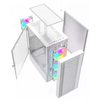 Datora korpuss Fornax 4000 ARGB, ATX, balts