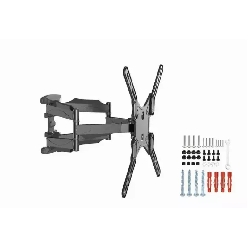 TV sienas stiprinājums Gembird WM-60ST-01 32–60 collu televizoriem, VESA 100x100–400x400, līdz 36,4 kg, noliekšana -2°–10°, attālums no sienas 4,2–45,2 cm, melns