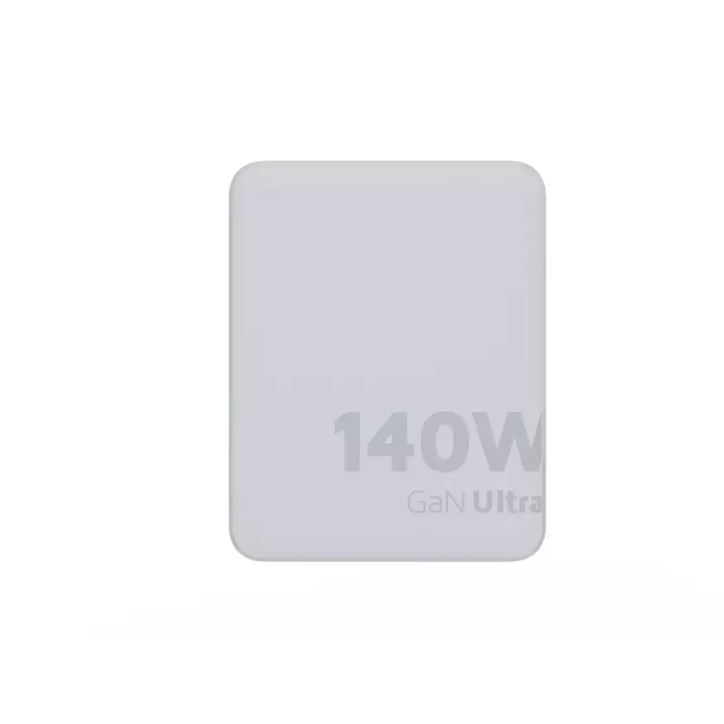 Pārnēsājams 140 W GaN ceļojumu lādētājs Xtorm XVC2140 ar 3 × USB-C PD pieslēgvietām un 2 m USB‑C kabeli, balts