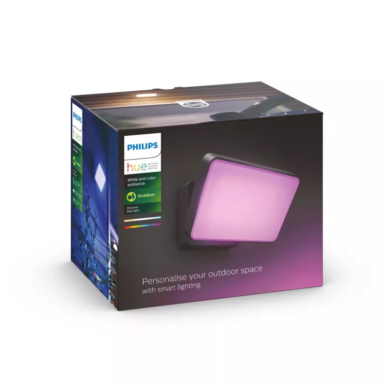 Viedais sienas gaismeklis Philips Hue Discover Outdoor Floodlight LED melns 24 V