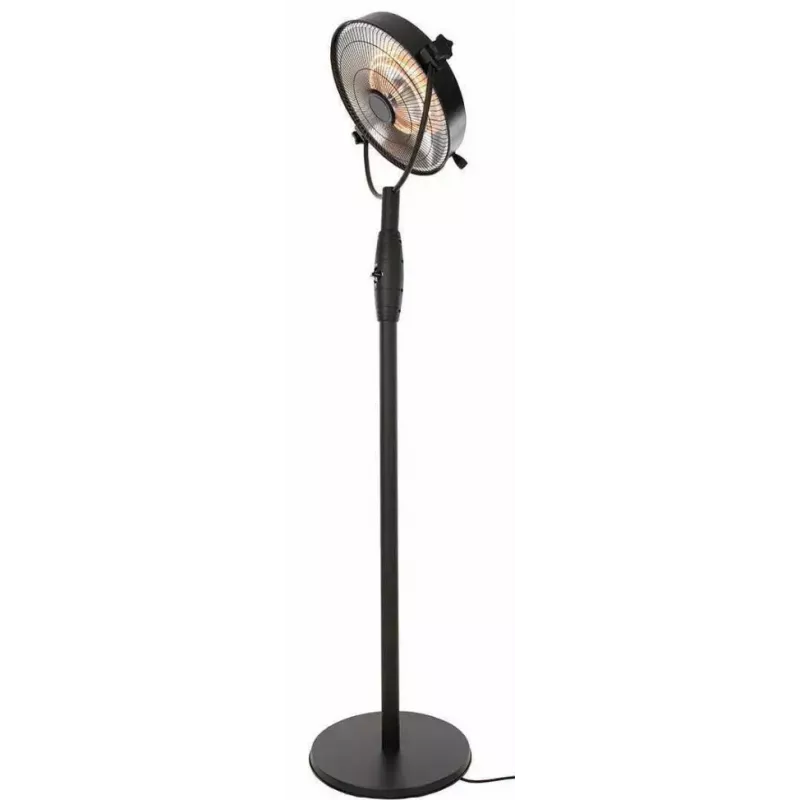 Halogēnā elektriskā telpas apsilde SUNRED Retro, 2100/900 W, iekštelpu grīdas lietošanai, apsilda līdz 17 m², melna/brūna