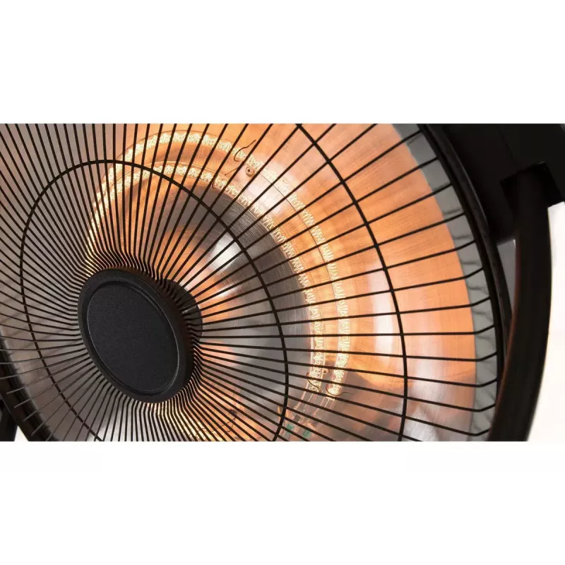 Halogēnā elektriskā telpas apsilde SUNRED Retro, 2100/900 W, iekštelpu grīdas lietošanai, apsilda līdz 17 m², melna/brūna