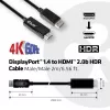 CLUB3D DisplayPort 1.4 uz HDMI 2.0b HDR kabelis, vīrišķais/vīrišķais, 2 m / 6,56 pēdas