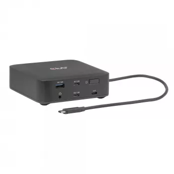 USB-C Quad DisplayLink dokstacija CLUB 3D CSV-2542 — 2× DisplayPort 8K60Hz, 2× HDMI 4K60Hz, PD 100W, 2.5G Ethernet