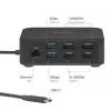 USB-C Quad DisplayLink dokstacija CLUB 3D CSV-2542 — 2× DisplayPort 8K60Hz, 2× HDMI 4K60Hz, PD 100W, 2.5G Ethernet