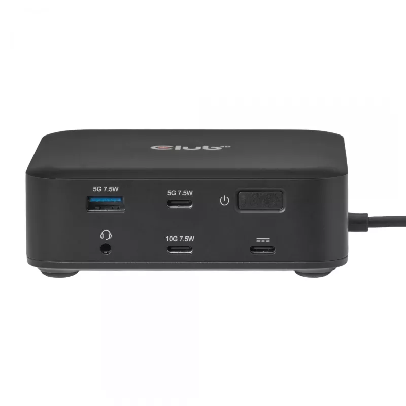 USB-C Quad DisplayLink dokstacija CLUB 3D CSV-2542 — 2× DisplayPort 8K60Hz, 2× HDMI 4K60Hz, PD 100W, 2.5G Ethernet