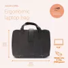 R-Go Tools klēpjdatora soma R-Go Viva, pilngraudu āda, ar integrētu klēpjdatora statīvu, plecu siksna, 15,6 collas, melna