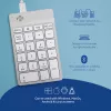 R-Go Tools cipartastatūra R-Go Numpad Break, ergonomiska cipartastatūra ar pārtraukuma programmatūru, vadu, balta