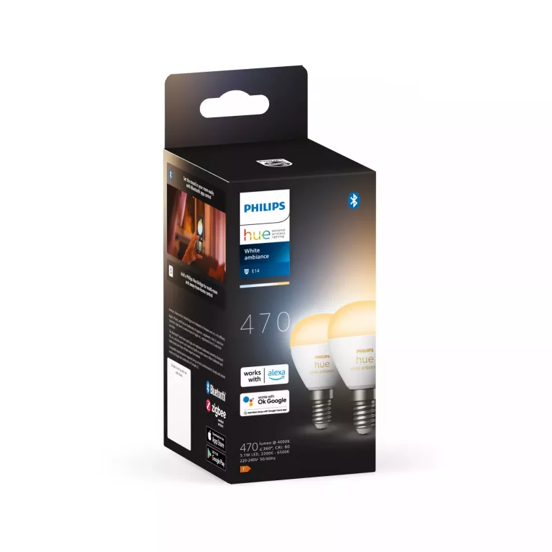 Philips Hue balta ambience Lustre – E14 viedspuldze – (2 gab.)