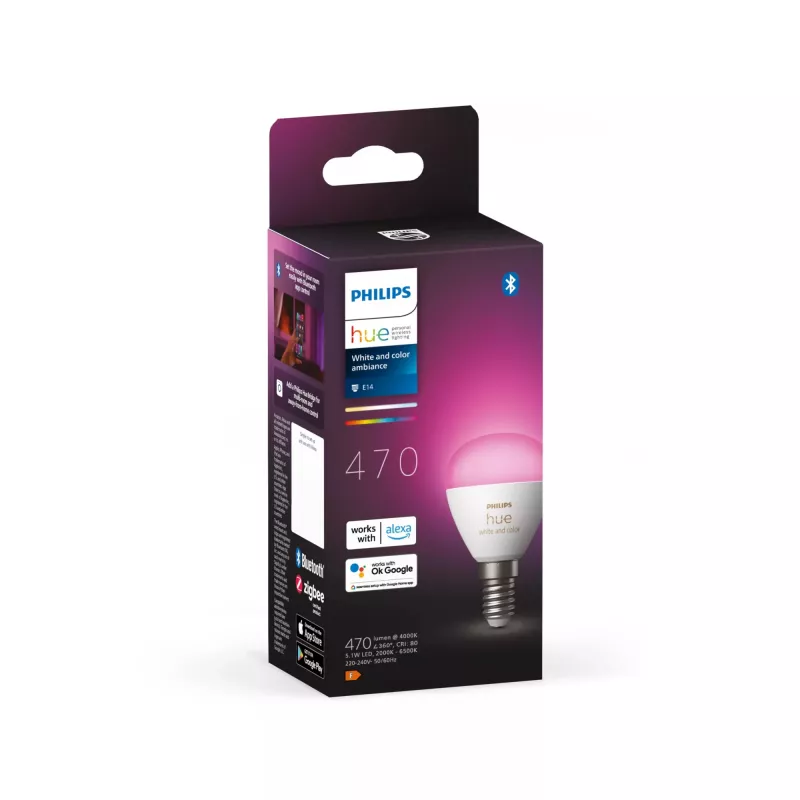 Viedā spuldze Philips Hue balta and colour ambience Lustre E14 Bluetooth Zigbee