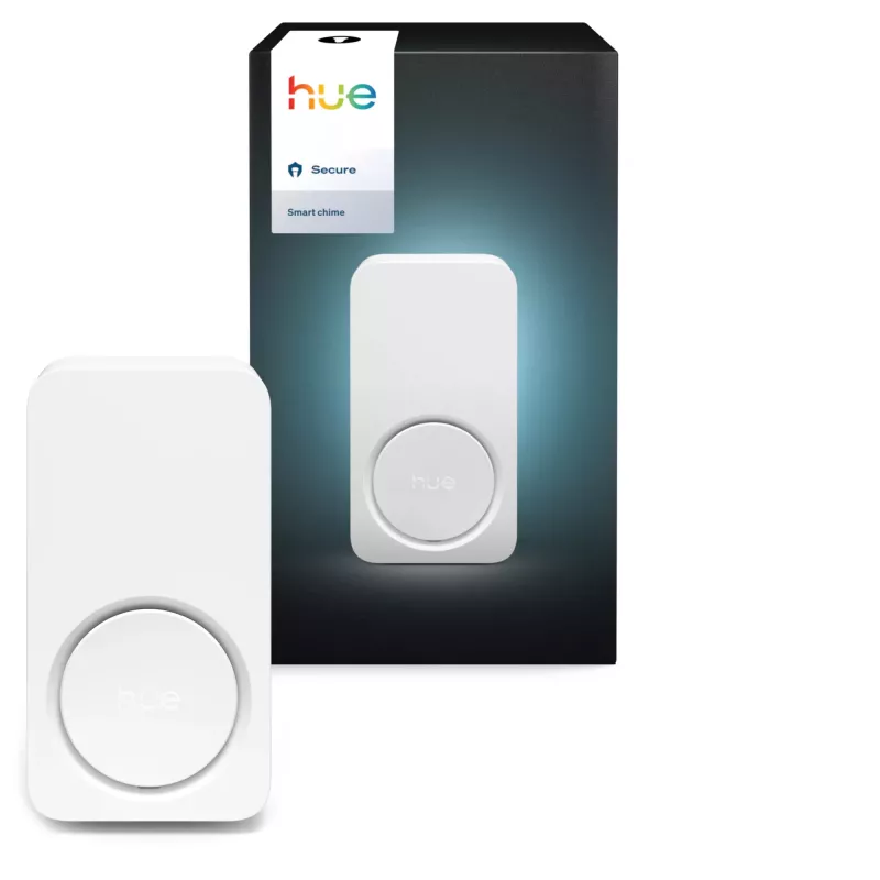 Bezvadu iekštelpu durvju zvana signāls Philips Hue Secure — balts, plastmasa, IP20, 90 g