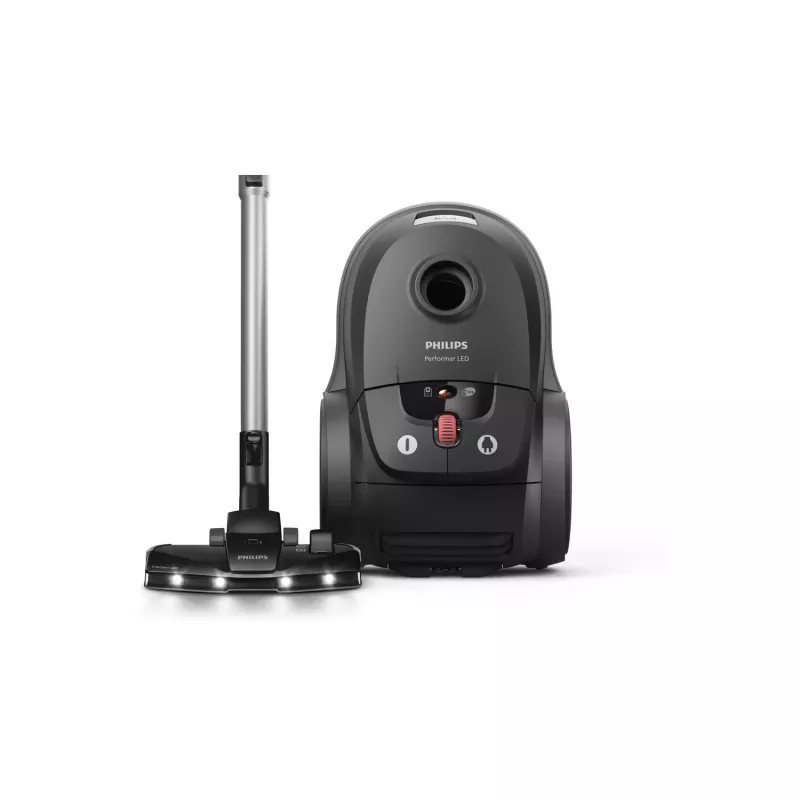 Cilindriskais putekļsūcējs Philips 8000 sērija XD8122/10 — 900 W, 4 L putekļu maiss, HEPA filtrs, melns