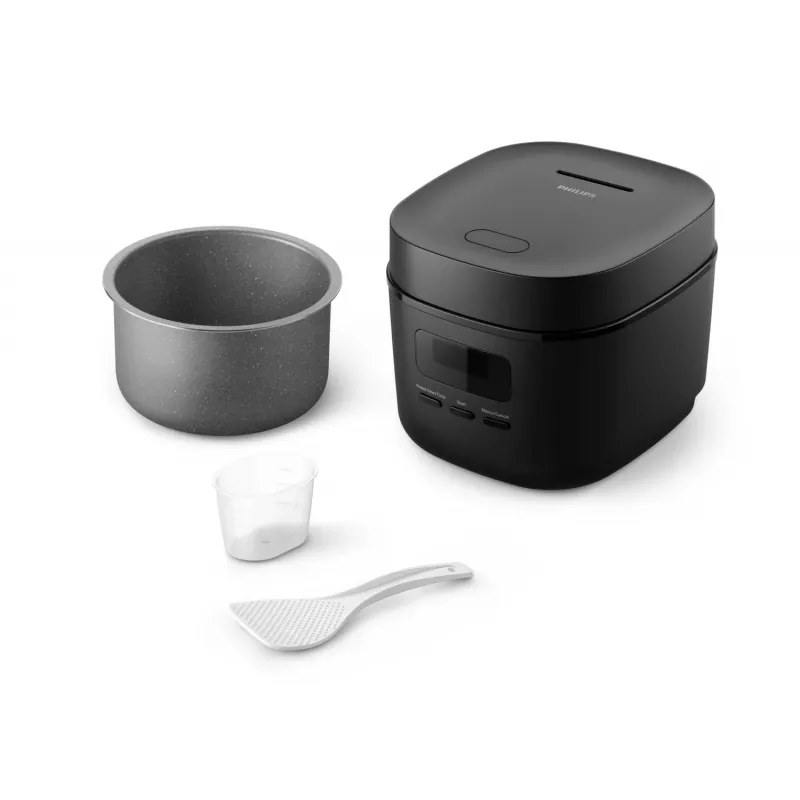 Rīsu vārītājs Philips 3000 sērija HD3080/80, 0,54 L, 400 W, melns, pogu vadība
