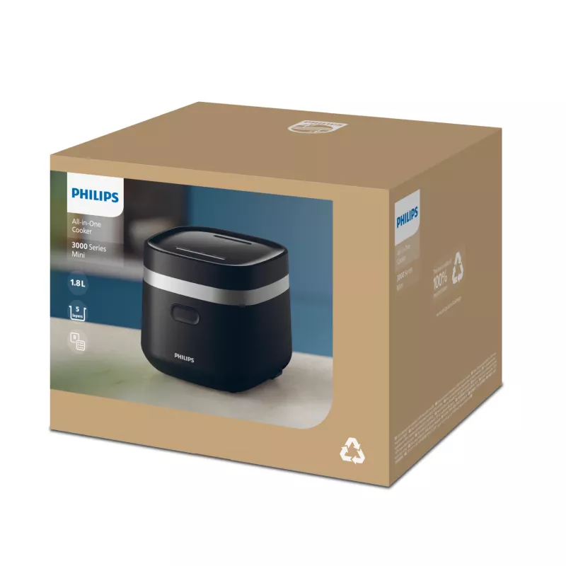 Philips 3000 sērija HD3090/80 elektriskā spiediena katls Melns 436 W