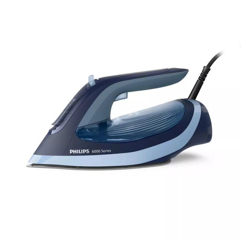Tvaika gludeklis Philips 6000 series DST6120/20 — 2600 W, SteamGlide Plus zole, 190 g/min tvaika trieciens, 0,3 l ūdens tvertne, 1,5 kg, Zils