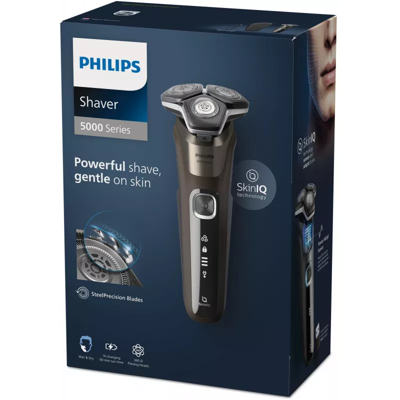 Philips SHAVER Series 5000 S5886/30 vīriešu skuveklis Rotācijas skuveklis Trimeris Melns, Brūns