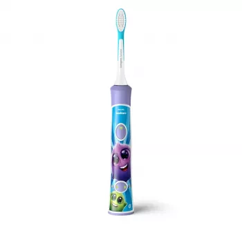 Sonic elektriskā zobu birste Philips Sonicare For Kids HX6322/12 — iebūvēts litija jonu akumulators, 1 rokturis, 2 birstes galviņas, ikdienas kopšanas režīms