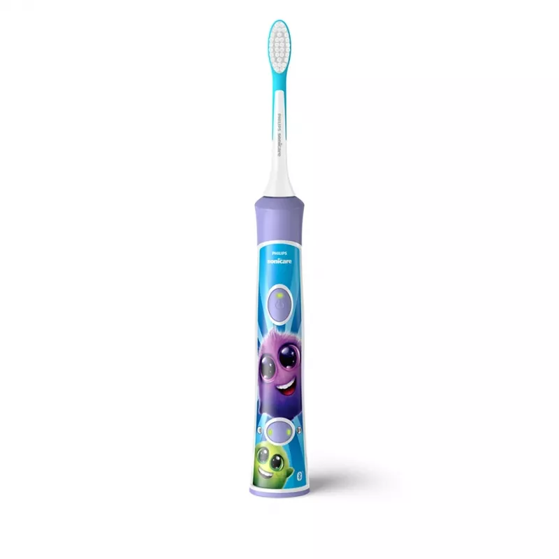 Sonic elektriskā zobu birste Philips Sonicare For Kids HX6322/12 — iebūvēts litija jonu akumulators, 1 rokturis, 2 birstes galviņas, ikdienas kopšanas režīms