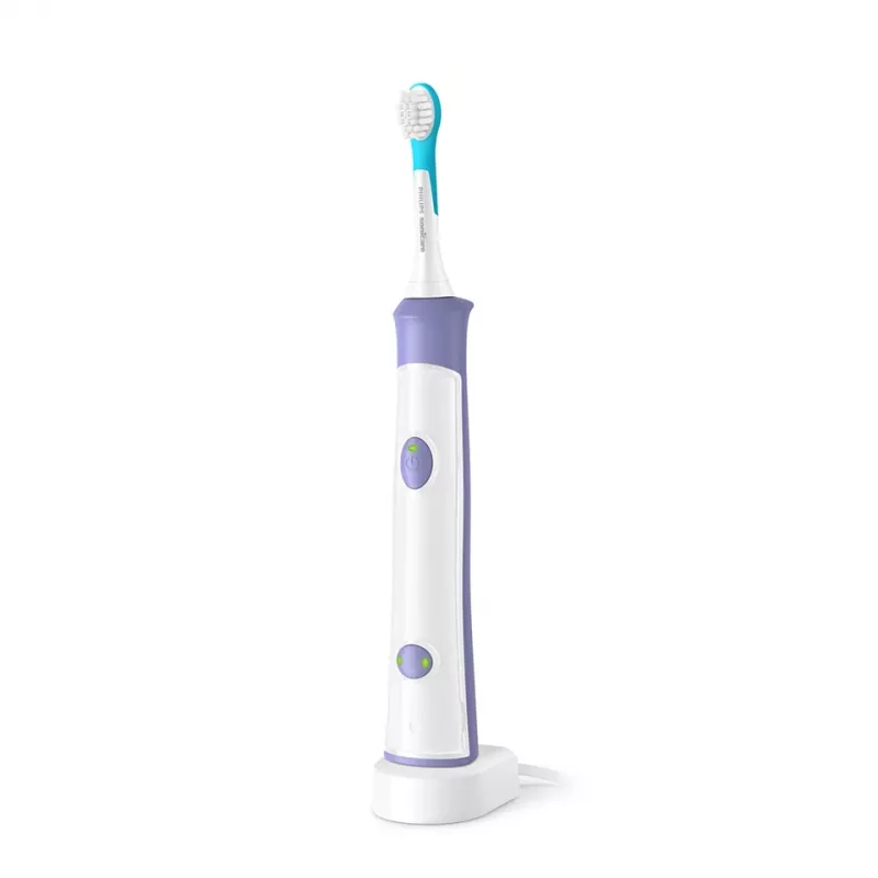 Sonic elektriskā zobu birste Philips Sonicare For Kids HX6322/12 — iebūvēts litija jonu akumulators, 1 rokturis, 2 birstes galviņas, ikdienas kopšanas režīms