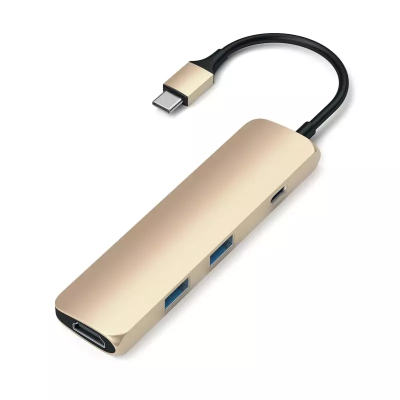Klēpjdatora dokstacija Satechi ST-CMAG USB 3.2 Gen 1 Type-C zelta krāsā
