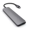 Satechi ST-CMAM portatīvā doka/portu replikators USB 3.2 Gen 1 Type-C, HDMI, USB-A, USB-C, pelēks, alumīnijs