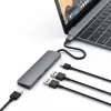 Satechi ST-CMAM portatīvā doka/portu replikators USB 3.2 Gen 1 Type-C, HDMI, USB-A, USB-C, pelēks, alumīnijs
