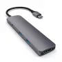 Satechi ST-CMAM portatīvā doka/portu replikators USB 3.2 Gen 1 Type-C, HDMI, USB-A, USB-C, pelēks, alumīnijs