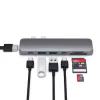 Satechi klēpjdatora dokstacija/pieslēgvietu replikators ST-CMBPM — USB 3.2 Gen 1 Type-C resursdators, HDMI, USB-A, SD/MicroSD, pelēks