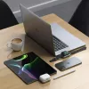 Mobilo ierīču lādētājs Satechi ST-UC2WCDM USB bezvadu uzlāde austiņām viedpulkstenim sudrabaini balts