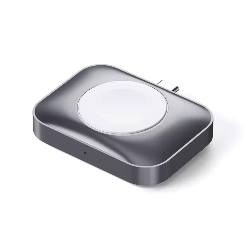 Mobilo ierīču lādētājs Satechi ST-UC2WCDM USB bezvadu uzlāde austiņām viedpulkstenim sudrabaini balts