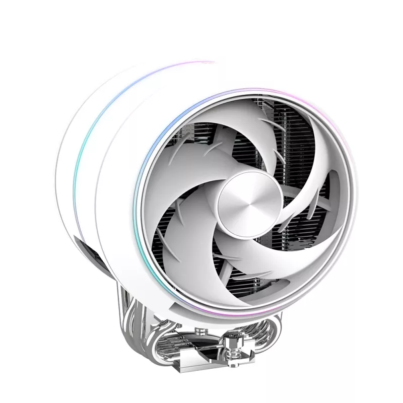 CPU dzesētājs ZALMAN ZET5 balta ar 120 mm ventilatoru un RGB apgaismojumu
