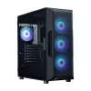 ZALMAN PC korpuss i3 NEO V2 Mid Tower, ARGB ventilatori x4, melns