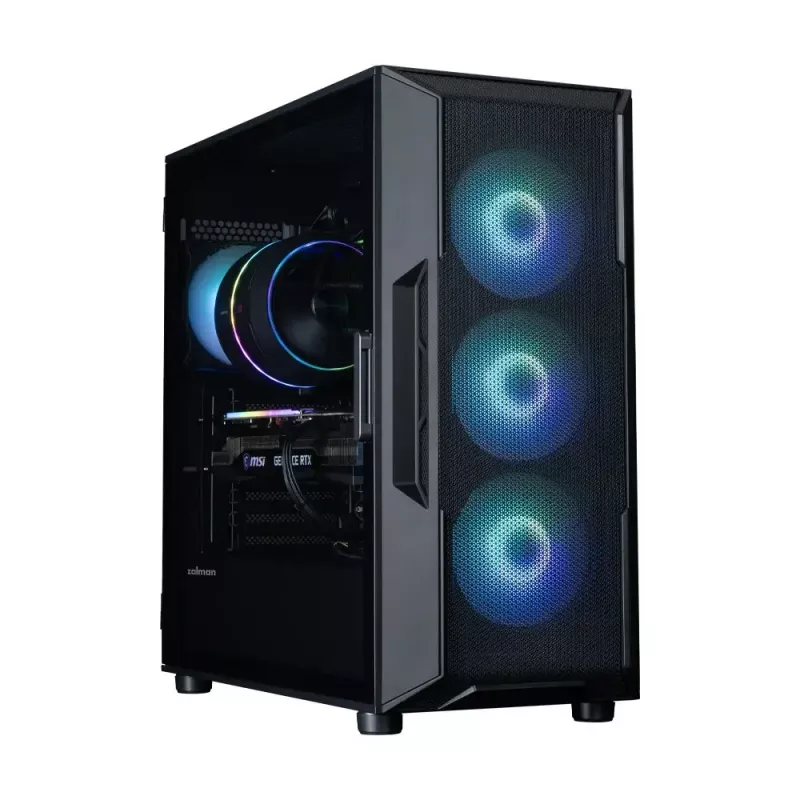 ZALMAN PC korpuss i3 NEO V2 Mid Tower, ARGB ventilatori x4, melns