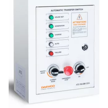 Automātiskais pārslēgšanas slēdzis DAEWOO ATS15-230GDA, 230 V, 50 Hz, piestiprināms pie sienas, nerūsējošais tērauds, 5 kg