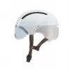 Velosipēdu ķivere HJC Calido Plus, izmērs S (51–56 cm), in-mold, magnētiskais vizieris, 350 g, balta/pelēka