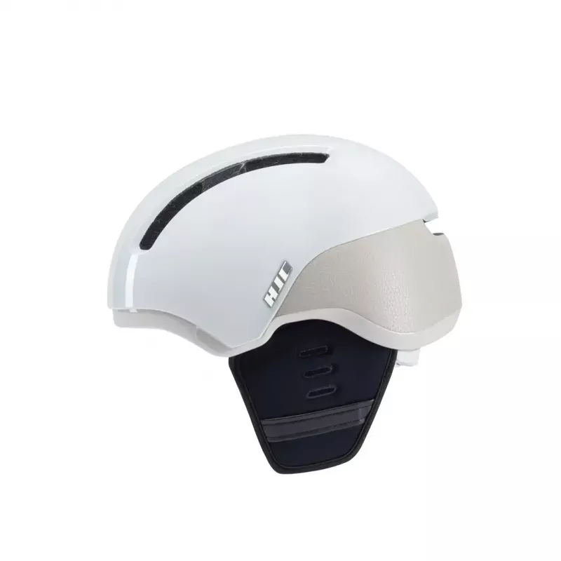 Velosipēdu ķivere HJC Calido Plus, izmērs S (51–56 cm), in-mold, magnētiskais vizieris, 350 g, balta/pelēka