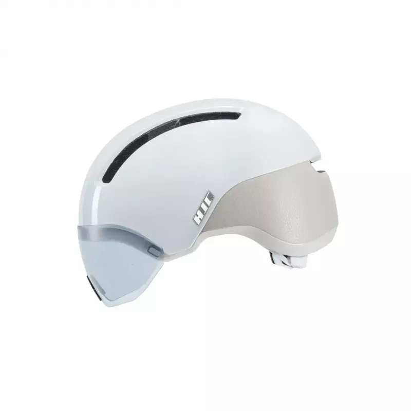 Velosipēdistu ķivere HJC CALIDO PLUS Izmērs L — Balta/Pelēka, In-mold, 58–63 cm, 350 g, Magnētiskais vizieris