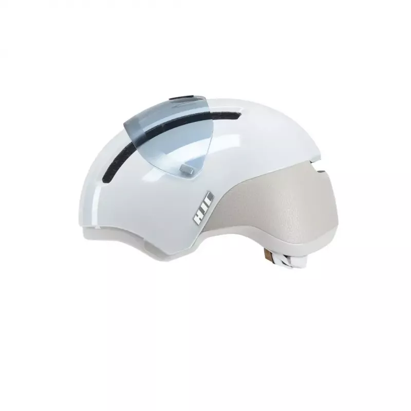 Velosipēdistu ķivere HJC CALIDO PLUS Izmērs L — Balta/Pelēka, In-mold, 58–63 cm, 350 g, Magnētiskais vizieris