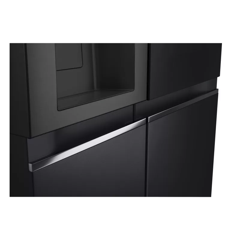LG InstaView GSGV81EPLL blakus durvju ledusskapis, brīvi stāvošs, 635 L, melns