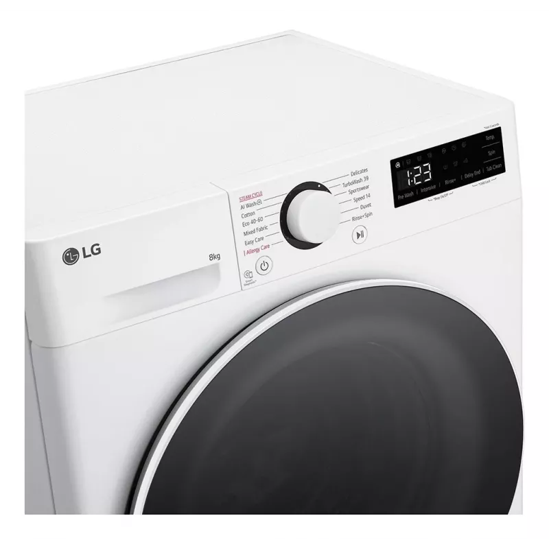 LG F2WR508S0W veļas mazgājamā mašīna ar priekšējo ielādi 8 kg 1160 apgr./min Melna, Balta