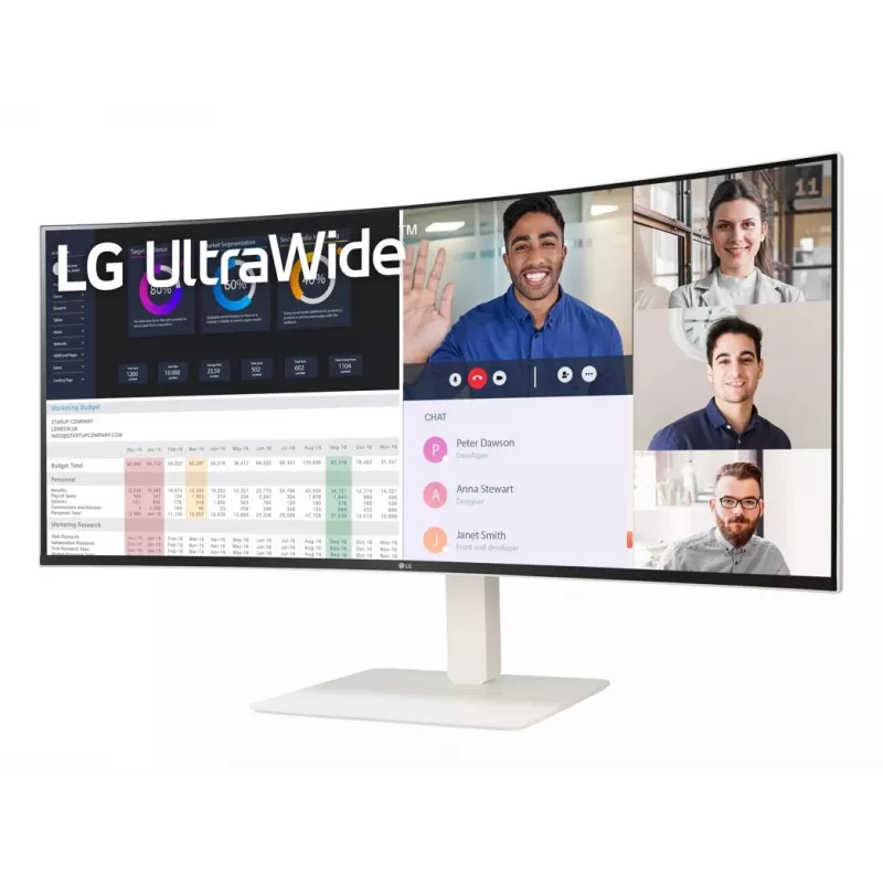 LG 38WR85QC-W datora monitors 96,5 cm (38 collas) 3840 x 1600 pikseļi UltraWide Quad HD LCD Balts