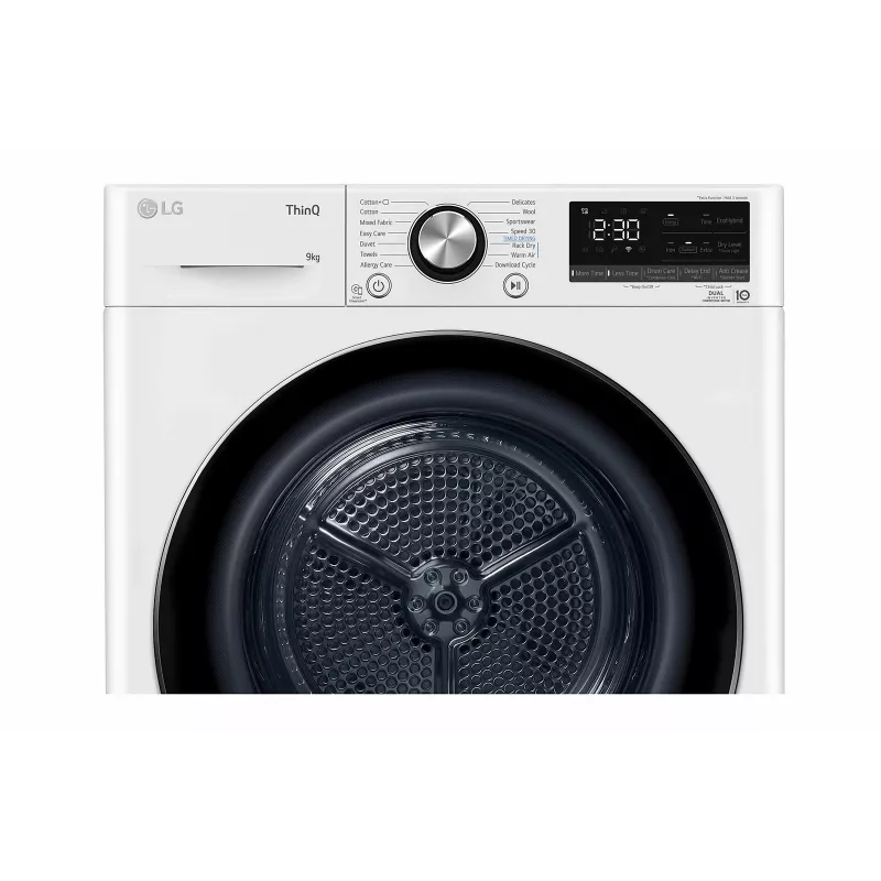 LG RH90V9AV2N veļas žāvētājs Brīvstāvošs Ielādēšana no priekšas 9 kg Balts