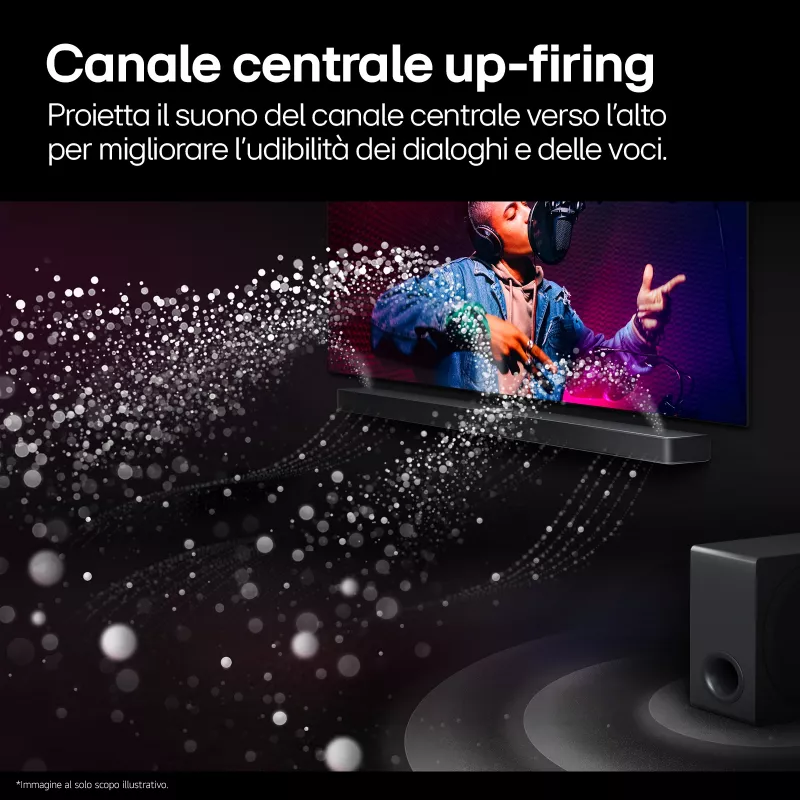 Soundbar LG S95TR 9.1.5 kanāli 810 W RMS ar bezvadu 220 W zemo frekvenču skaļruni, melna