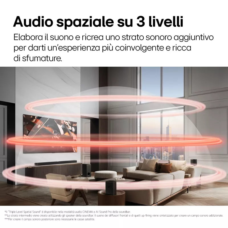 Soundbar LG S95TR 9.1.5 kanāli 810 W RMS ar bezvadu 220 W zemo frekvenču skaļruni, melna