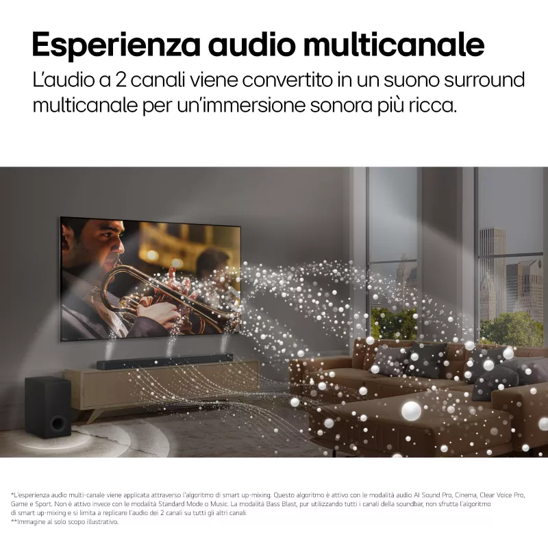 Soundbar LG S95TR 9.1.5 kanāli 810 W RMS ar bezvadu 220 W zemo frekvenču skaļruni, melna