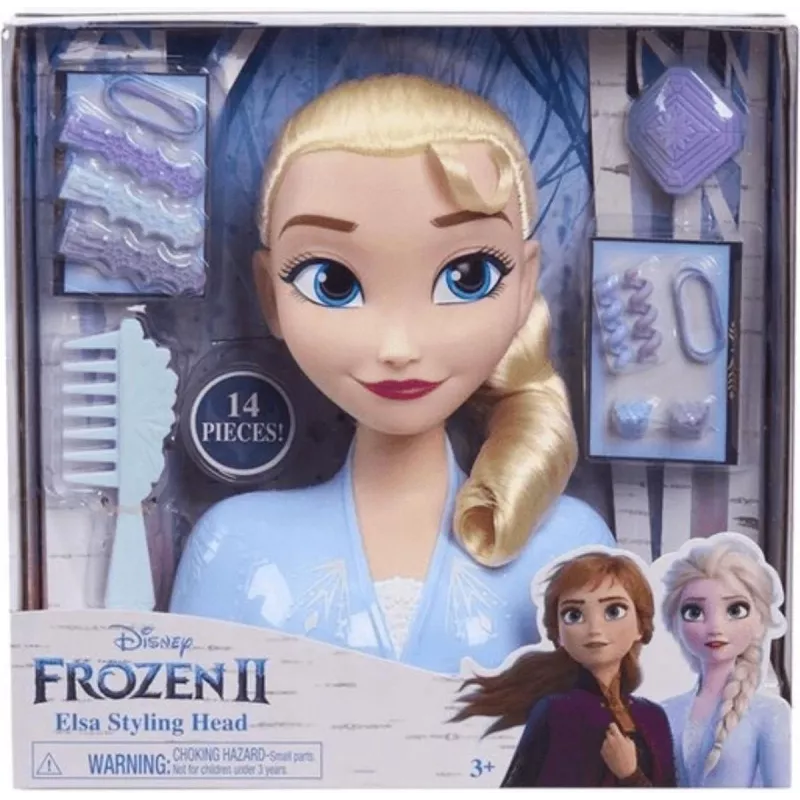 Just Play Disney Frozen 2, grima/veidošanas lelles galva, sieviešu, 3 g., 120 mm, daudzkrāsaina