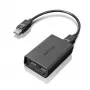 Lenovo DisplayPort uz divu DisplayPort monitoru kabelis, USB A, melns