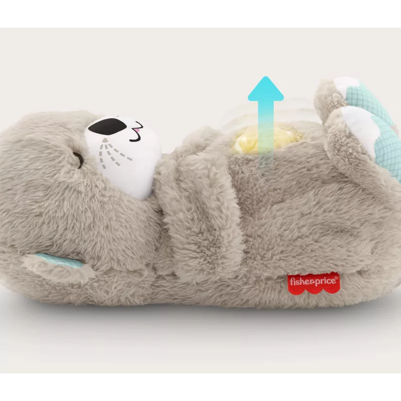 Fisher-Price Soothe 'n Snuggle Otter, plīša mazuļa rotaļlieta, skaņas ierīce ar elpošanas kustību