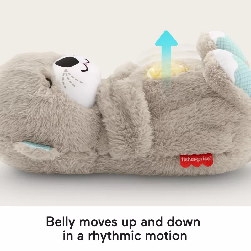 Fisher-Price Soothe 'n Snuggle Otter, plīša mazuļa rotaļlieta, skaņas ierīce ar elpošanas kustību